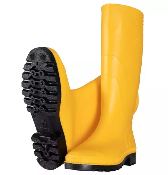 Bota Cerro Pvc Amarilla De Seguridad Con Puntera